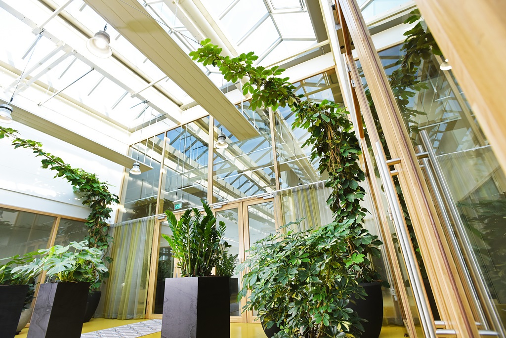 Een bijzonder atrium wat groen ademt