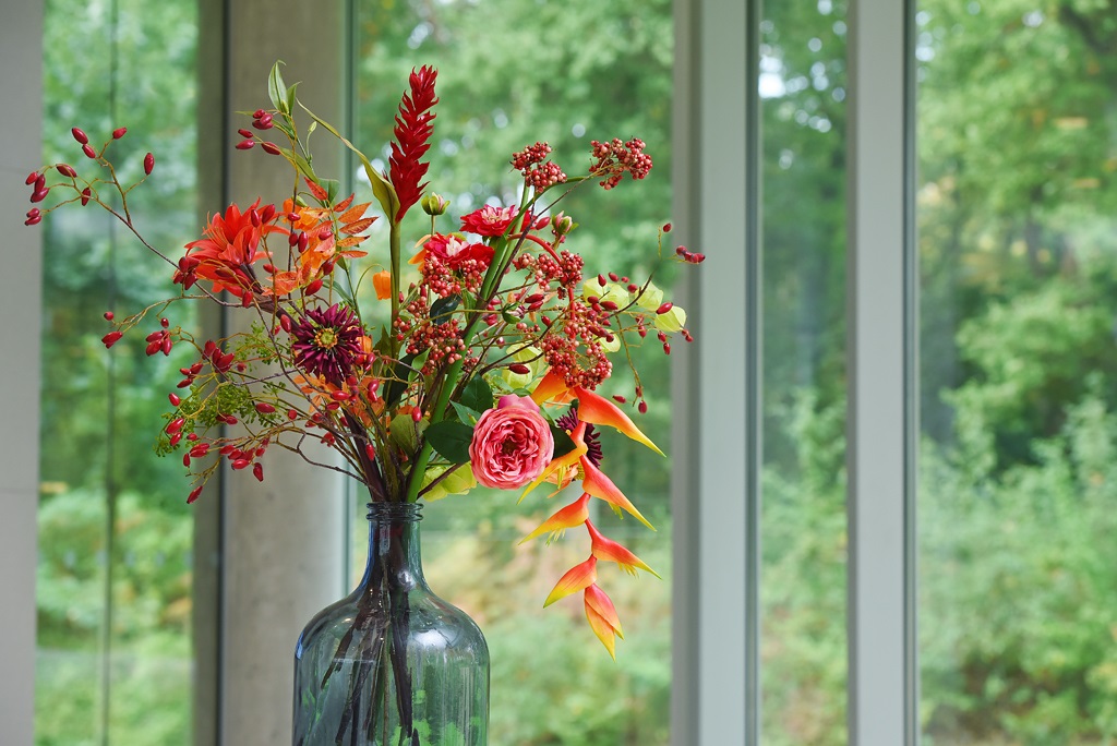 Sfeerdecoratie zijde kunstbloemen - Brinke Interieurbeplanting