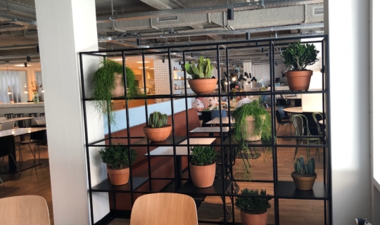 Plantenbakken in stellage interieurbeplanting
