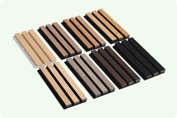 Beste akoestische wandbekleding hout in verschillende kleuren