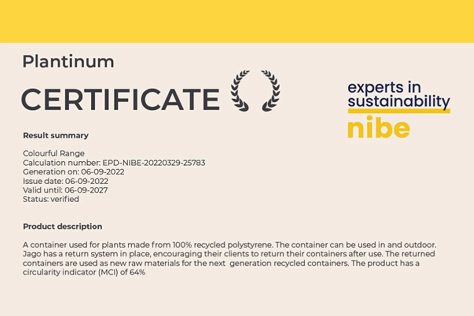 Eerlijke materialen certificaat voor gerecycled kunststof