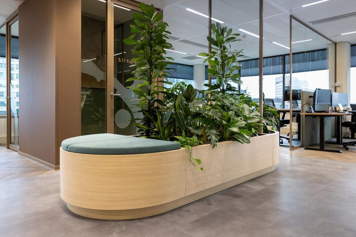 SEB Professional | Greenery integrated into bespoke interior elements