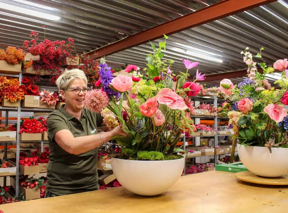 Sfeerdecoratie opgemaakt door Marion bij Ten Brinke Interieurbeplanting